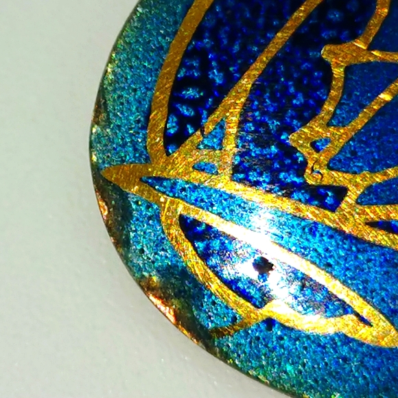 SOLD              Vintage Enamel on Copper Brooch signed By Artist - Picture 6 of 8